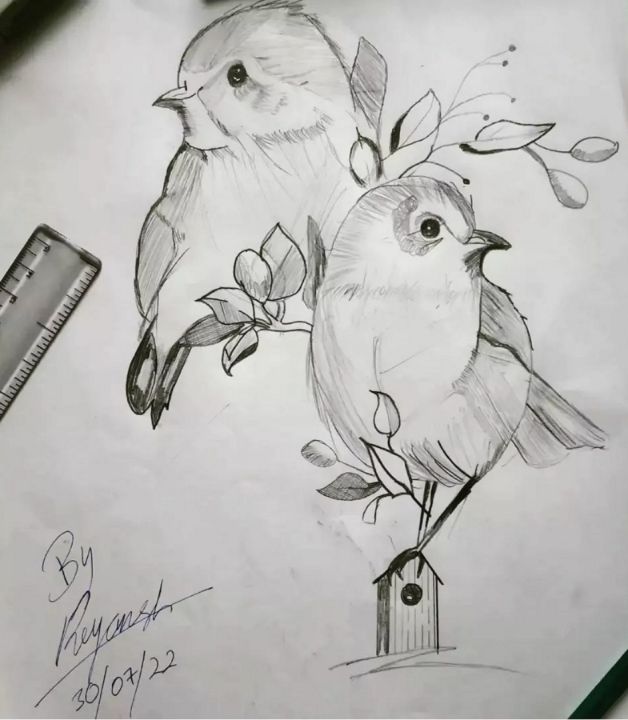 Sketchlove of two birds
