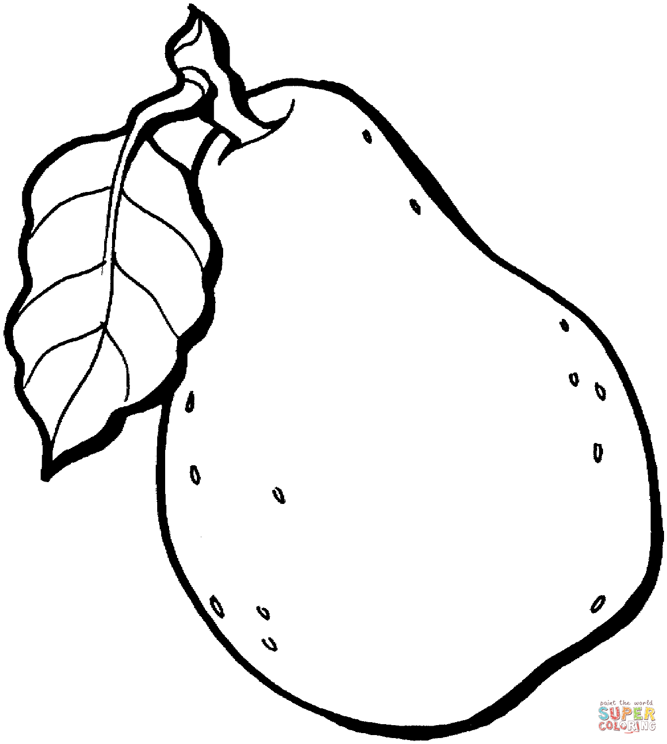 Pear coloring page free printable coloring pages