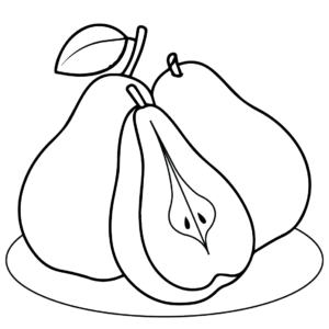 Pears coloring pages printable for free download