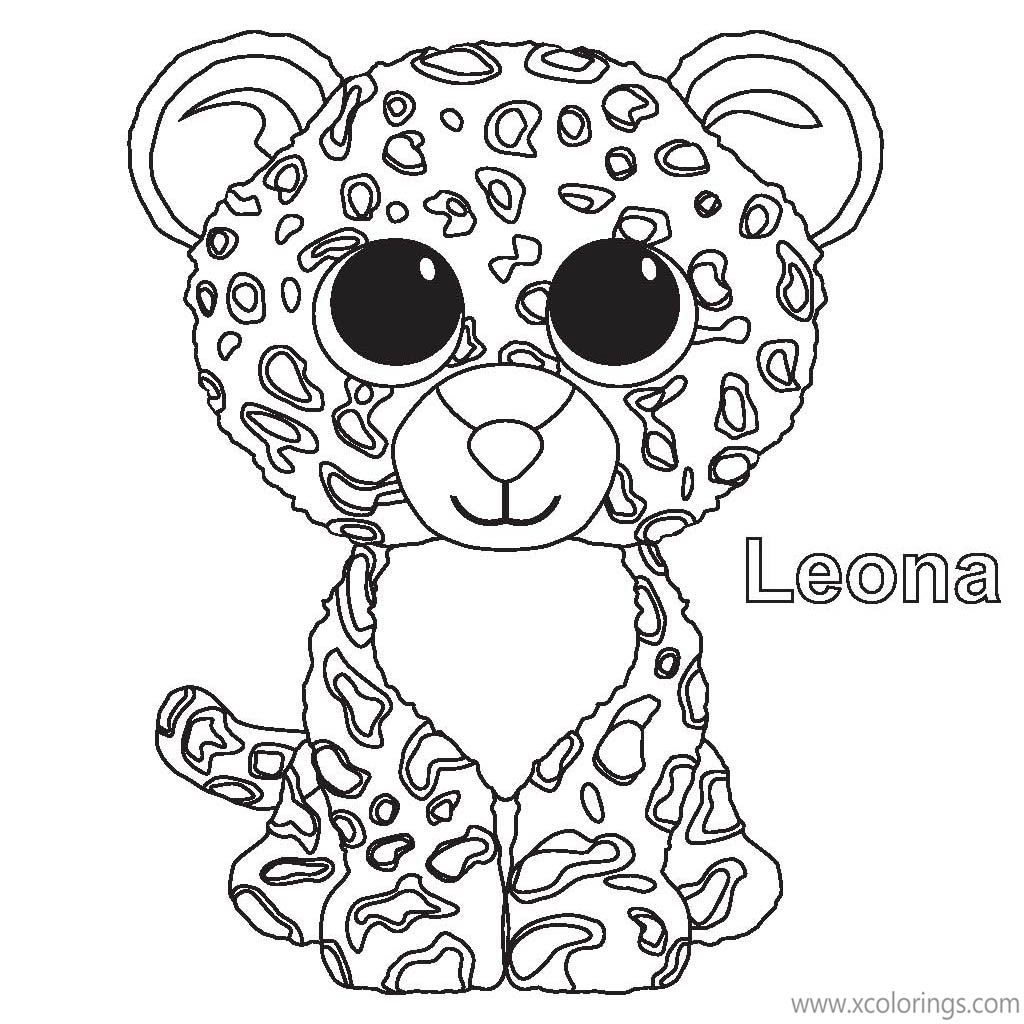 Beanie boos coloring pages leona leopard