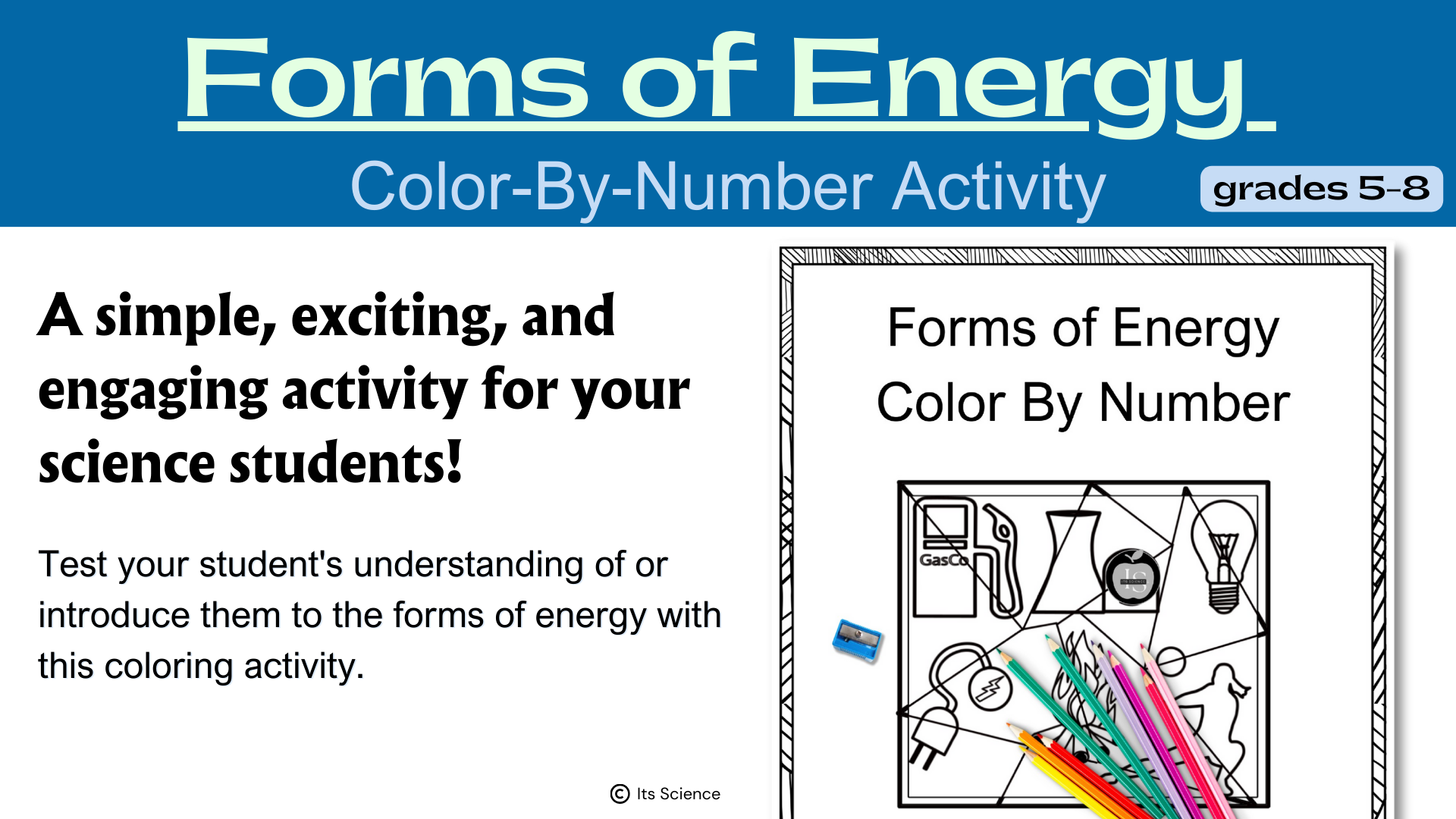 Forms of energy coloring activity made by teachers