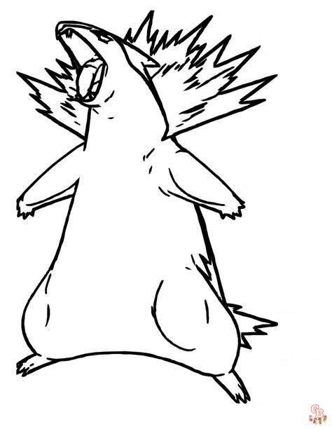 Typhlosion coloring pages printable free easy options for kids