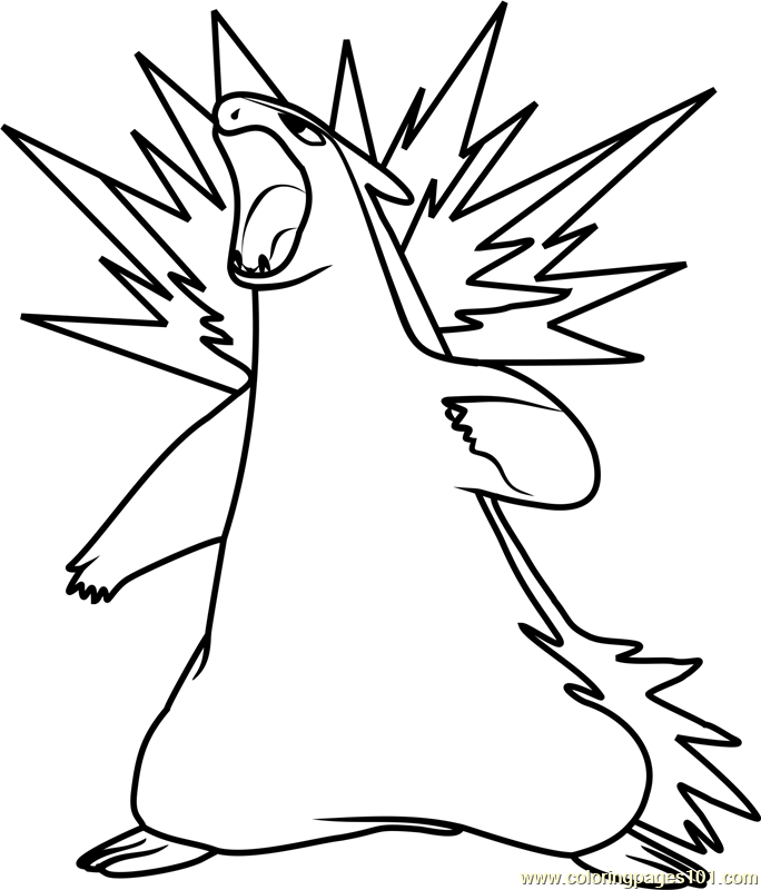 Typhlosion pokemon coloring page for kids