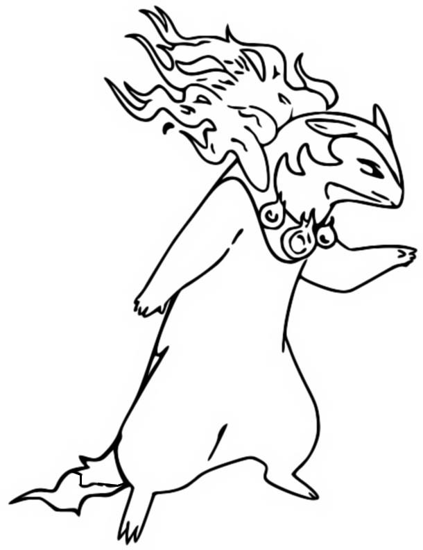 Coloring page pokãmon legends arceus hisuian typhlosion