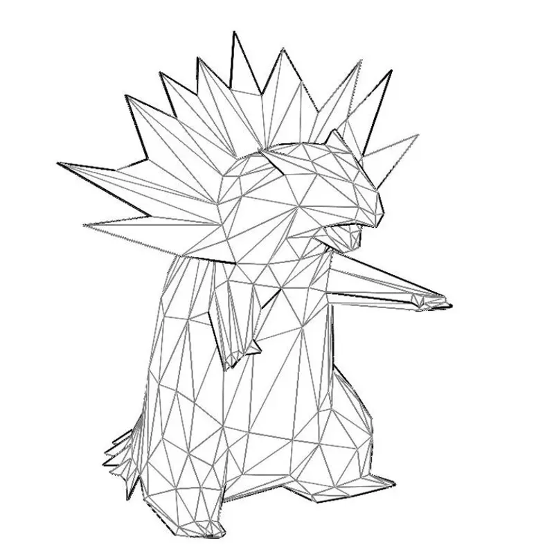 Typhlosion low poly by vdesign download free stl model