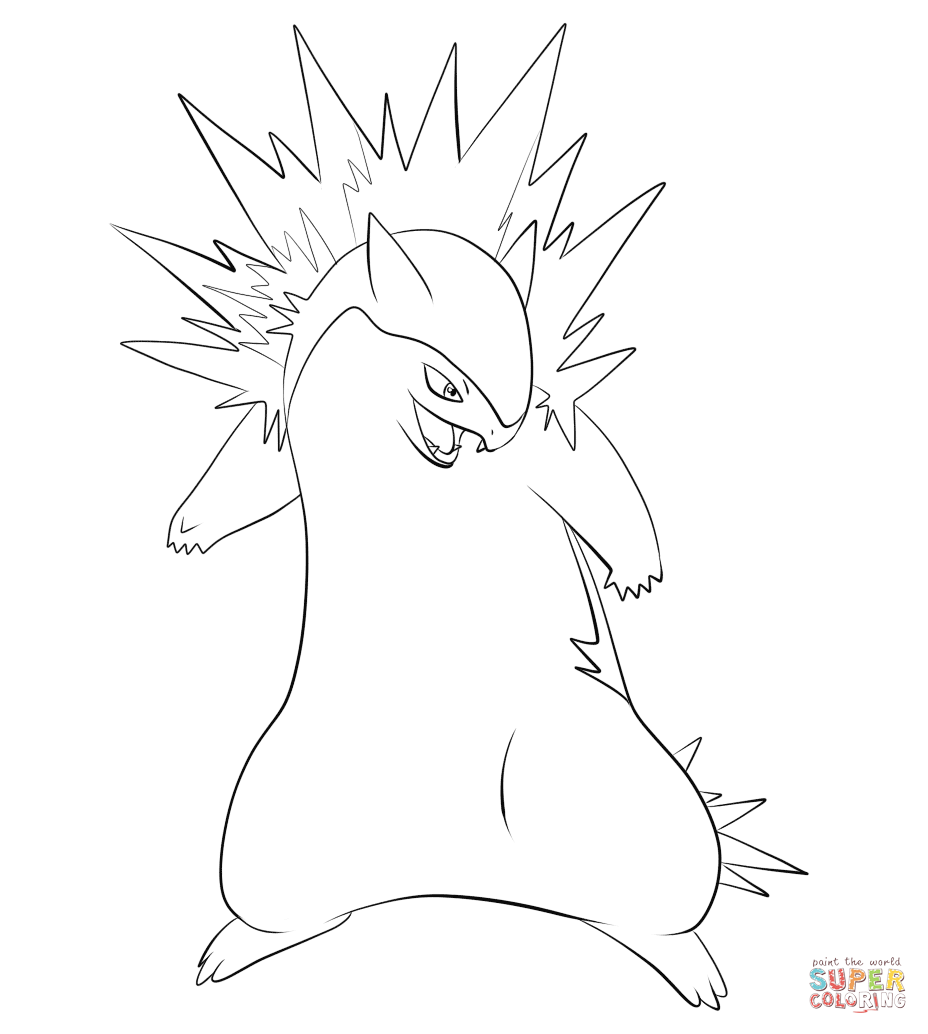 Typhlosion coloring page free printable coloring pages