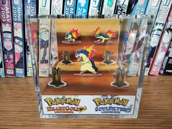 Evolution typhlosion hgss cyndaquil quilava typhlosion d diorama cube typhlosion handmade crystal diorama cube unique gift for gamers