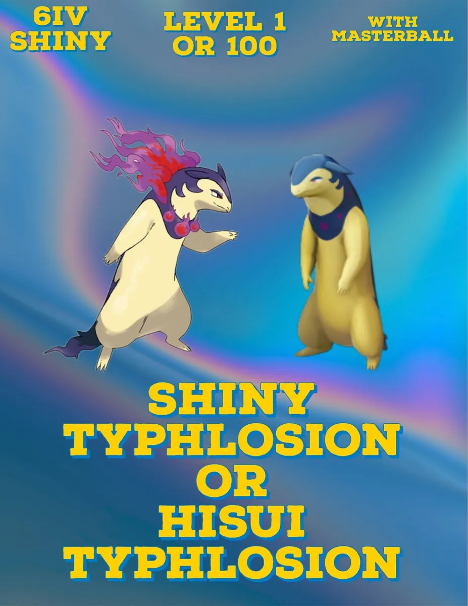 Pokemon scarlet and violet shiny iv typhlosion hisui with masterball