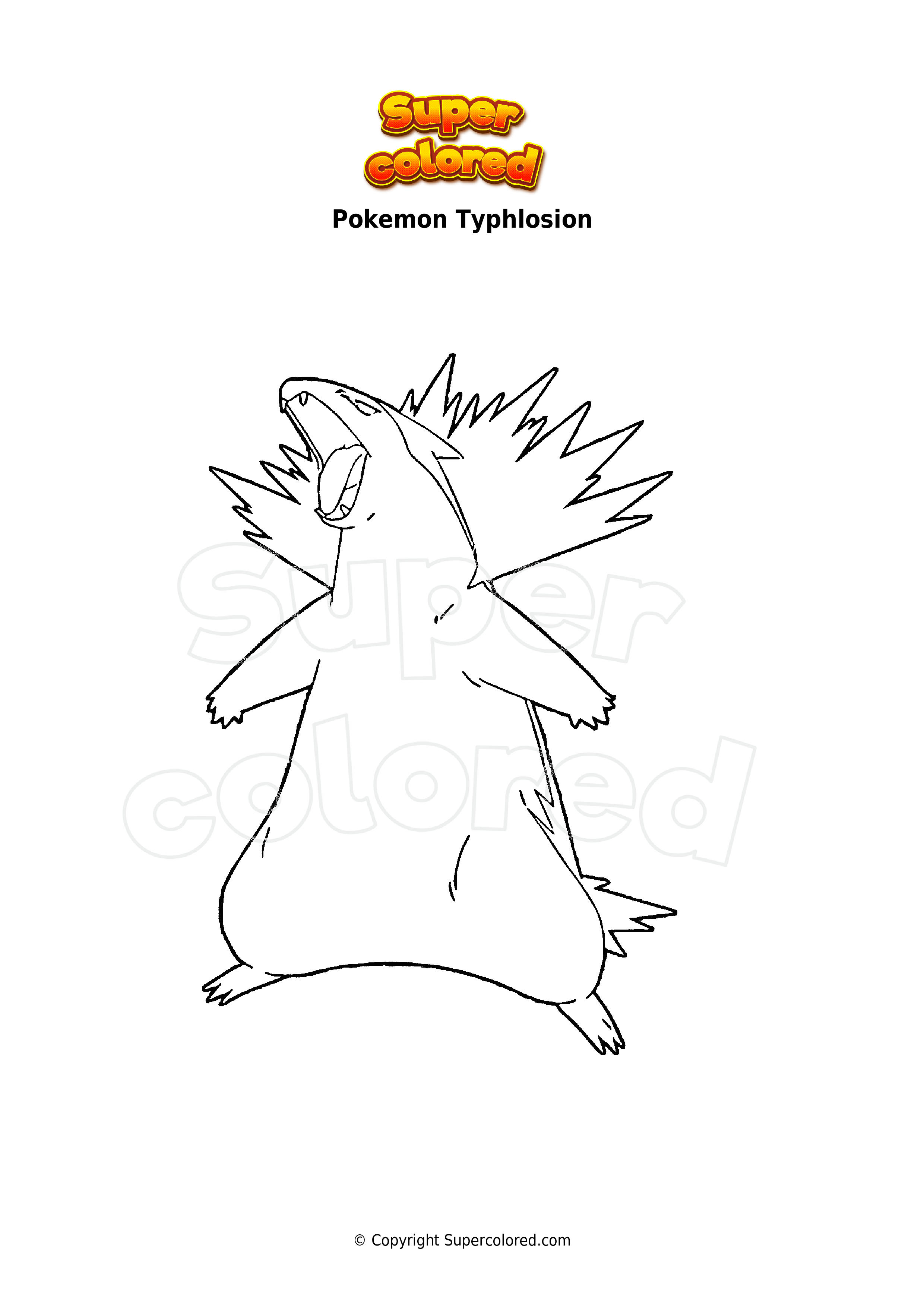 Coloring page pokemon typhlosion