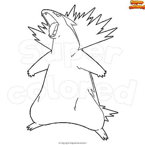 Coloring page pokemon typhlosion