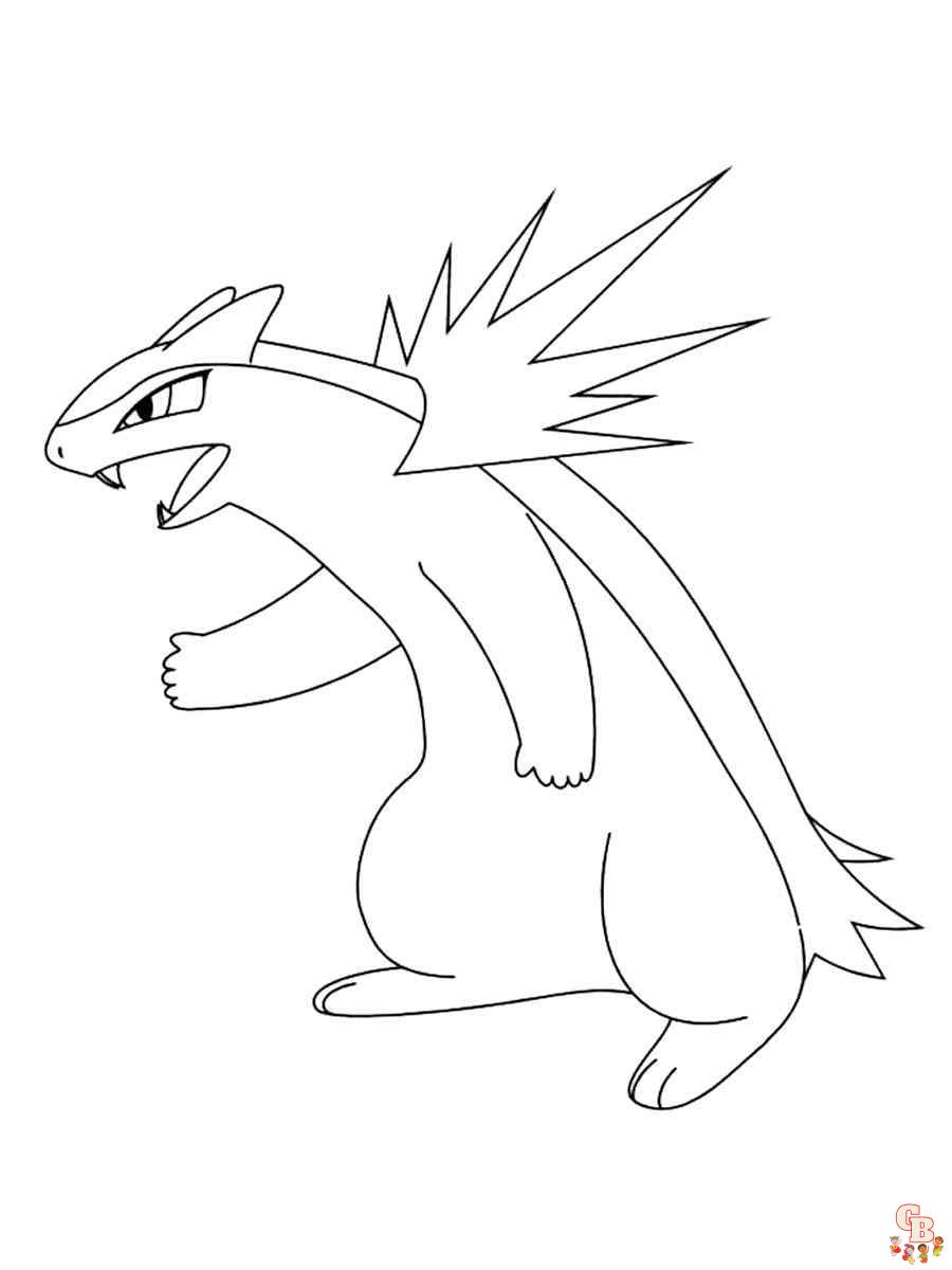 Typhlosion coloring pages printable free easy options for kids