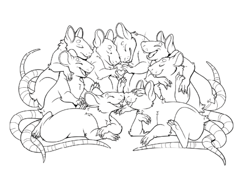 Pwyw rat love coloring page