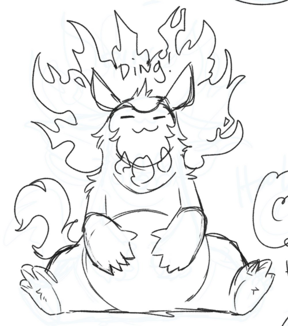 Chu on x sketched a very silly and indulgent hisuian typhlosion ic yesterday not sure when or if ill polish and post it but you can have this lil potato for now