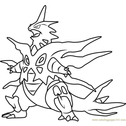 Mega tyranitar pokemon coloring page for kids