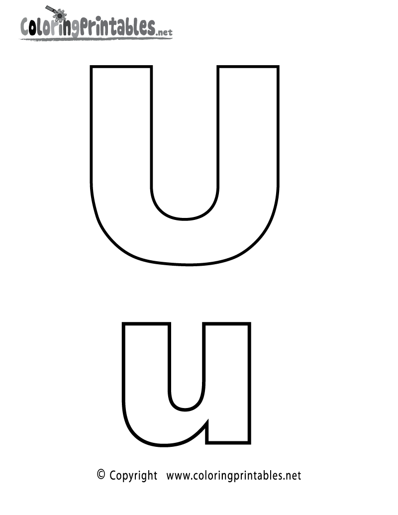 Alphabet letter u coloring page