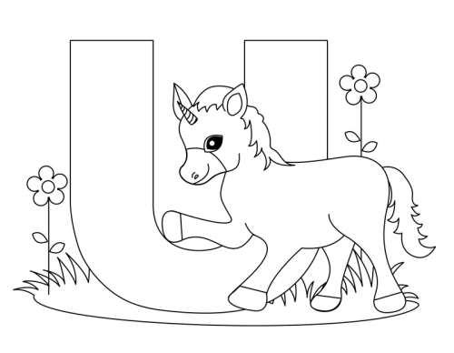 Alphabet coloring pages â u