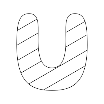 Premium vector coloring page with letter u for kids