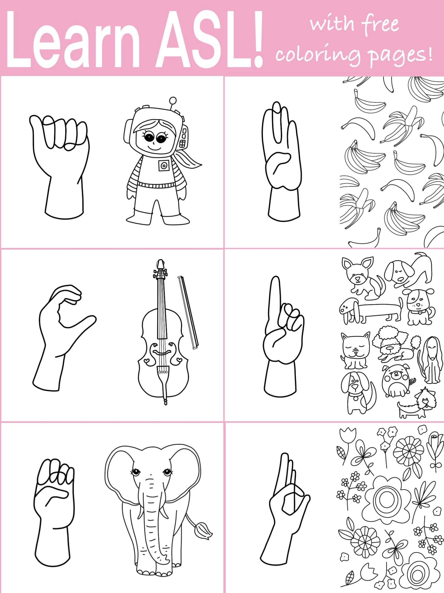 Free asl coloring pages