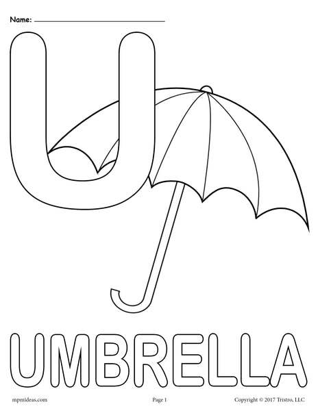 Letter u alphabet coloring pages