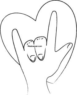 Sign language coloring page i love you i love you signs sign language love you