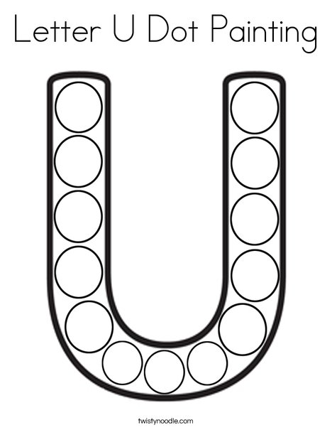 Letter u dot painting coloring page