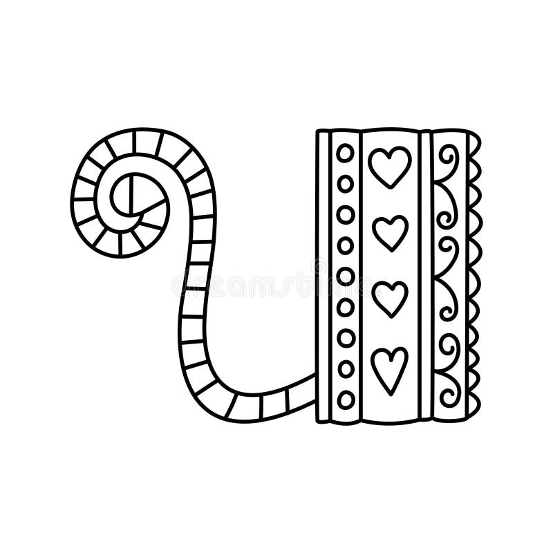 Doodle letter u hand drawn line abc sketch alphabet kids illustration for coloring book stock vector