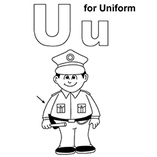 Letter u coloring pages