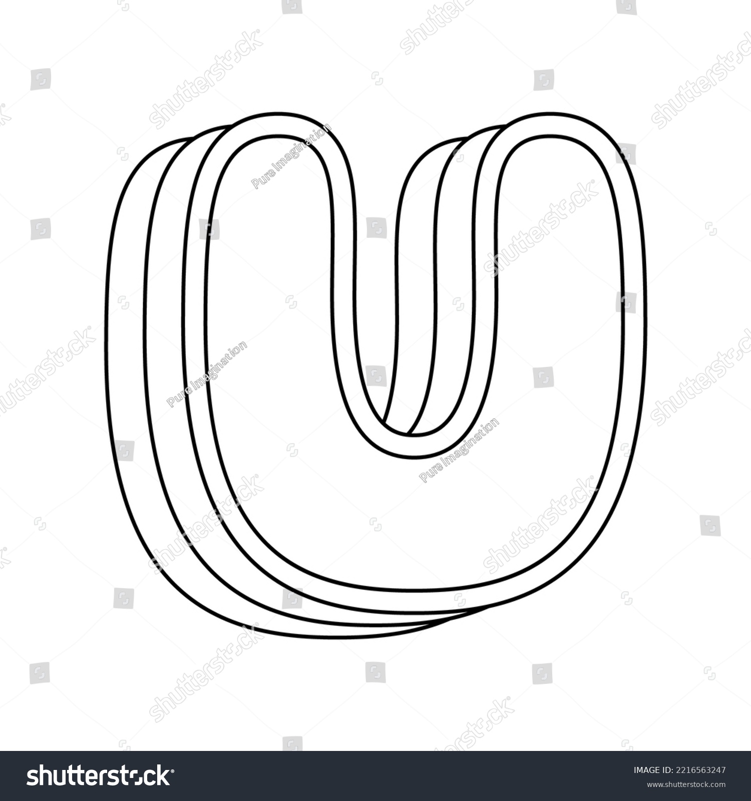 Coloring page letter u kids stock vector royalty free