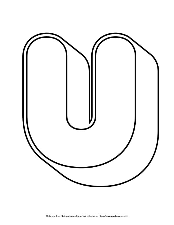 Round outline capital bubble letter u image