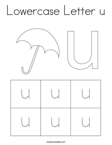 Lowercase letter u coloring page