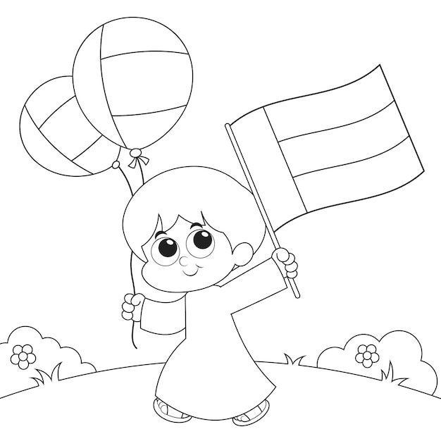 Premium vector united arab emirates uae national and flag day celebration coloring page activity for kids