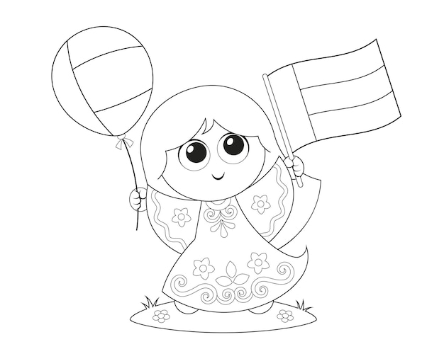 Premium vector united arab emirates uae national and flag day celebration coloring page activity for kids