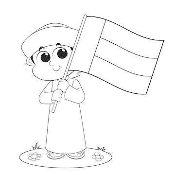 Premium vector united arab emirates uae national and flag day celebration coloring page activity for kids