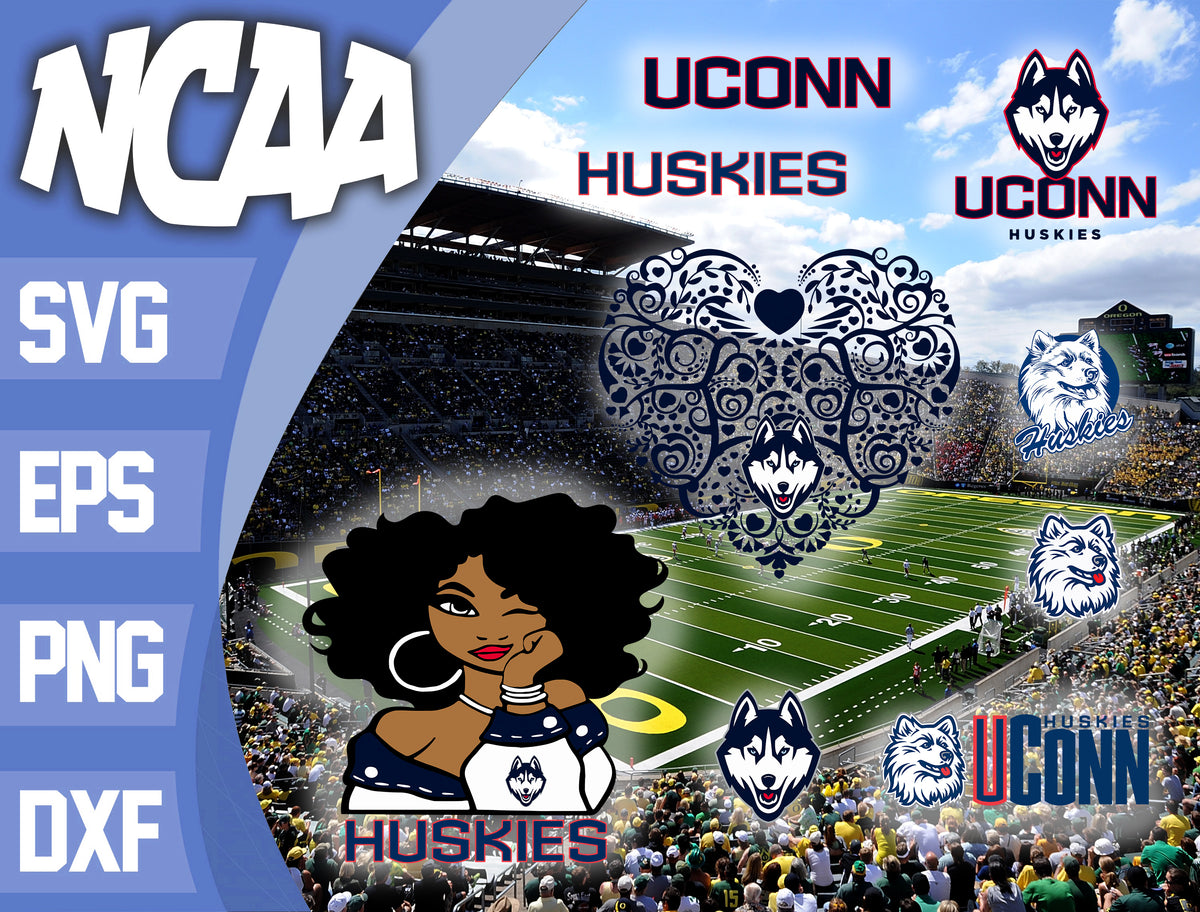 Bundle uconn huskies svg eps dxf png file bundle ncaa â