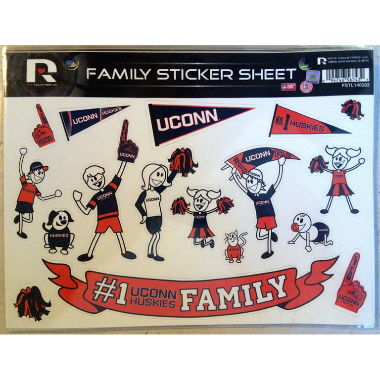 Uconn huskies new logo family spirit window stickers decal university of connecticut