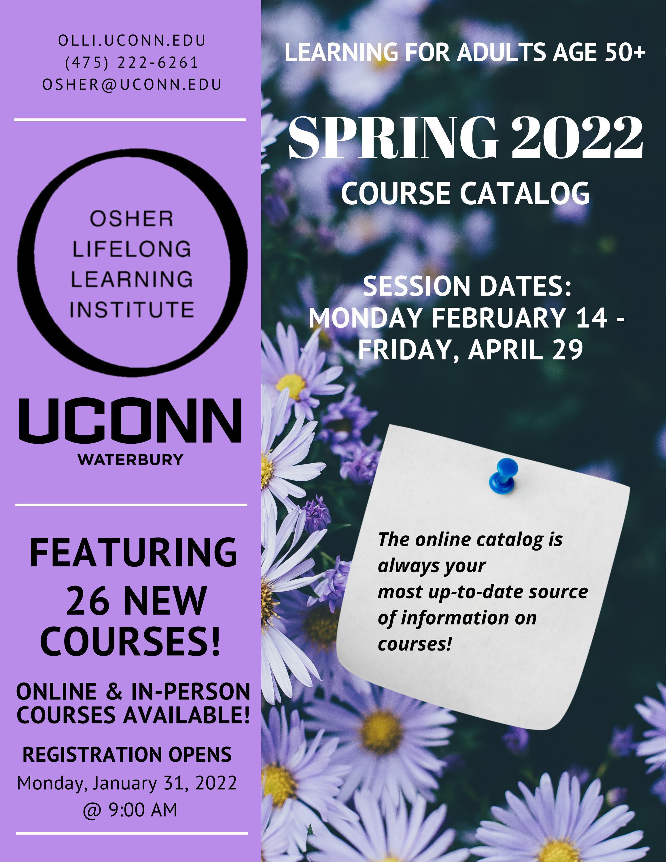 Olli at uconn spring course catalog by olli at uconn