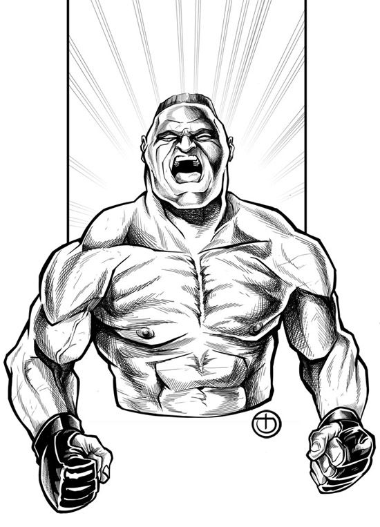 Brock lesnar by cyclãphead wrestling wwe illustration