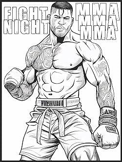 Mma octagon fighting adult coloring color book pages of unique inspiring gray