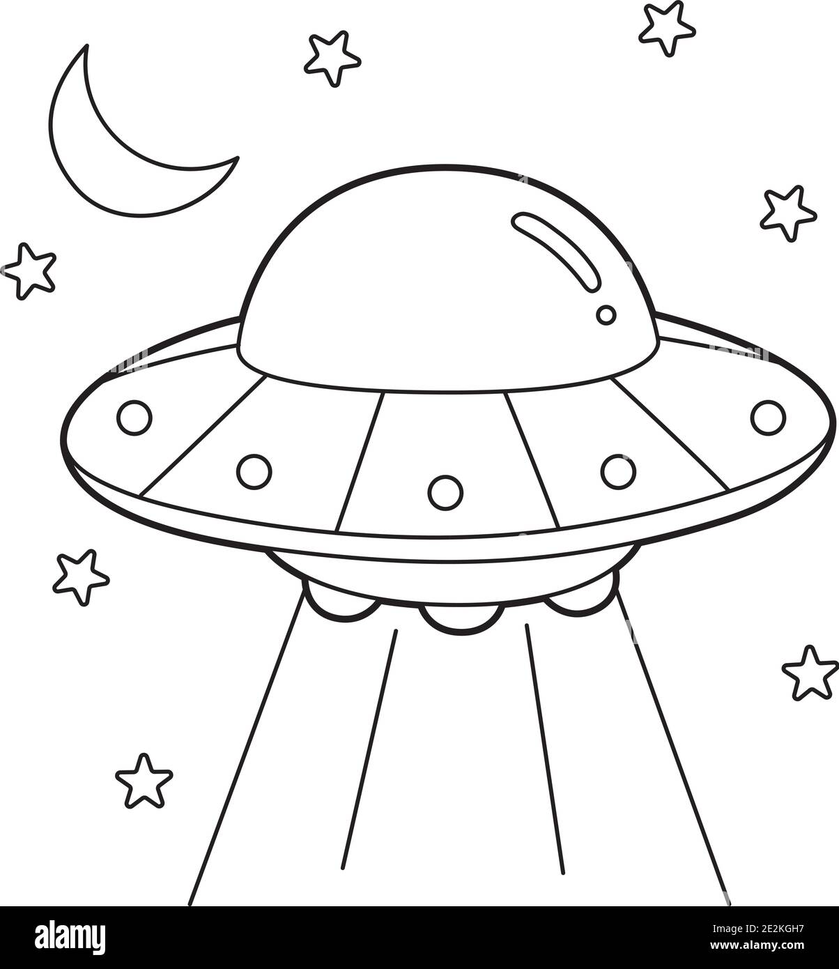 Ufo coloring page stock vector image art