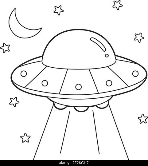 Ufo coloring page stock vector image art