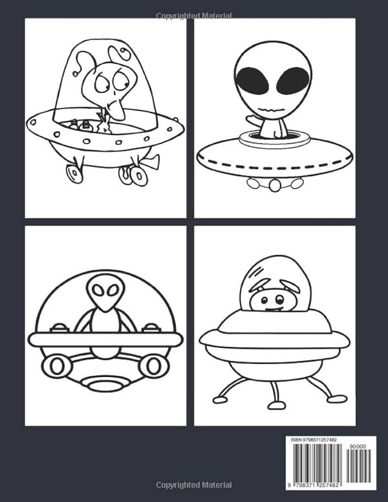 Alien ufo coloring book great coloring pages with incredible illustration of space creatures to unleash creativity energy gift idea for all ages world painting books