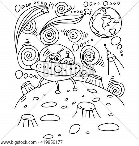 Ufo coloring page vector photo free trial bigstock