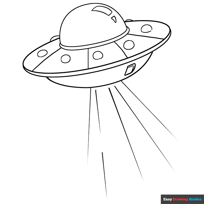 Ufo coloring page easy drawing guides