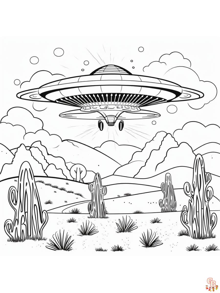 Printable ufo coloring pages free for kids and adults