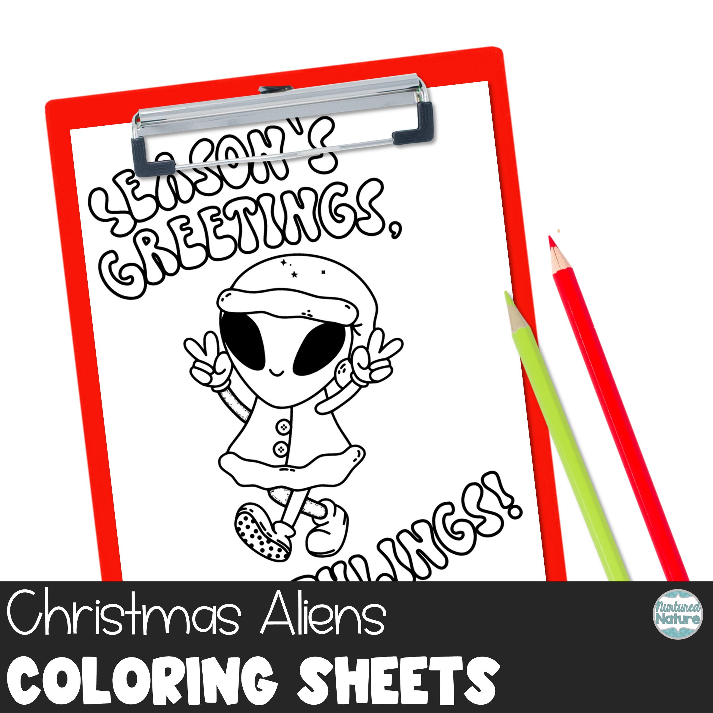 Alien christmas coloring pages