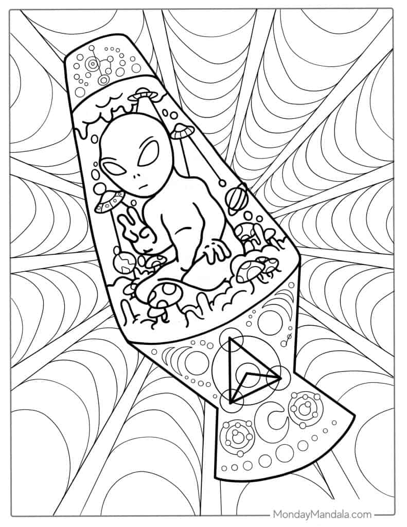 Alien coloring pages free pdf printables