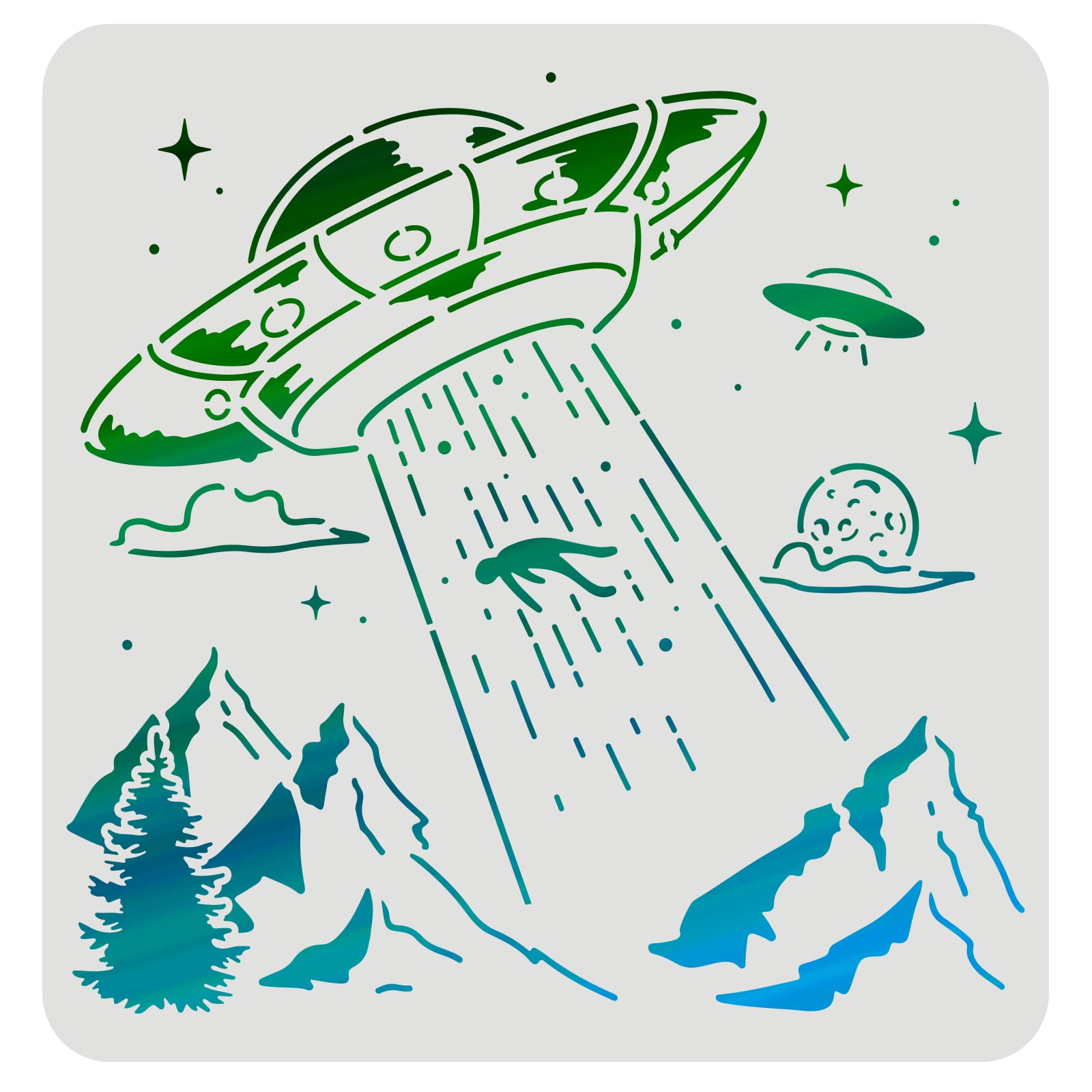 Fingerinspire ufo spaceships drawing painting stencils templates xinch plastic aliens stencils decoration square planets stencils for painting on wood floor wall and fabric everything else