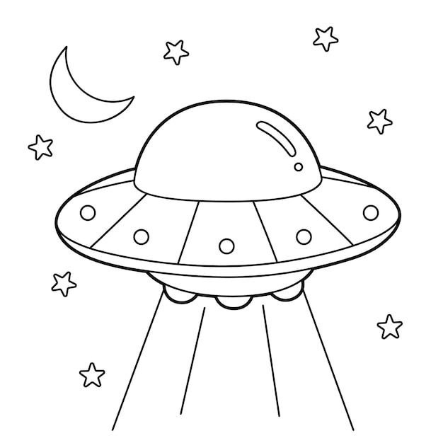 Premium vector ufo coloring page