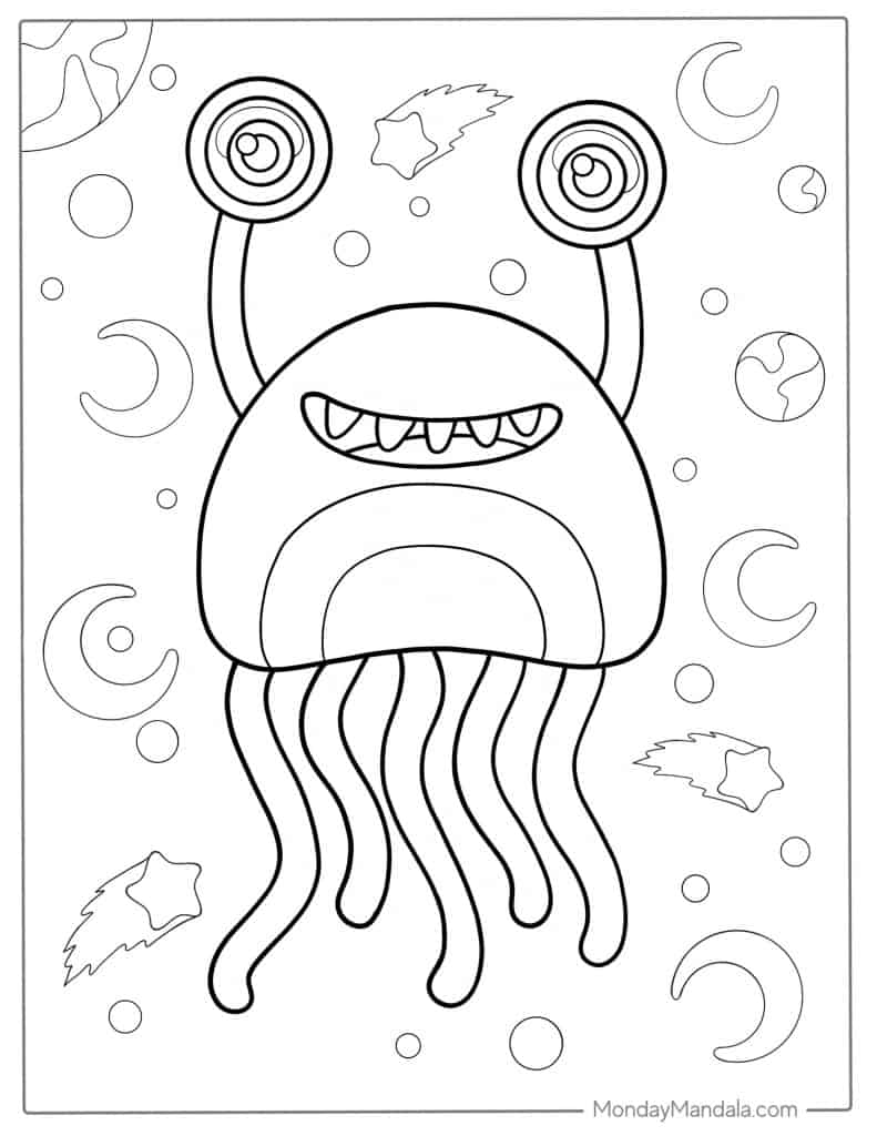 Alien coloring pages free pdf printables