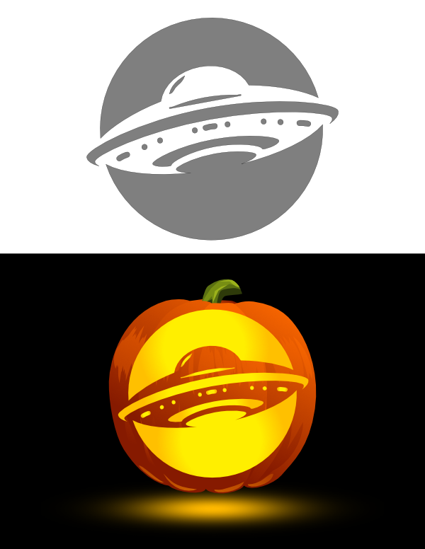 Printable ufo pumpkin stencil